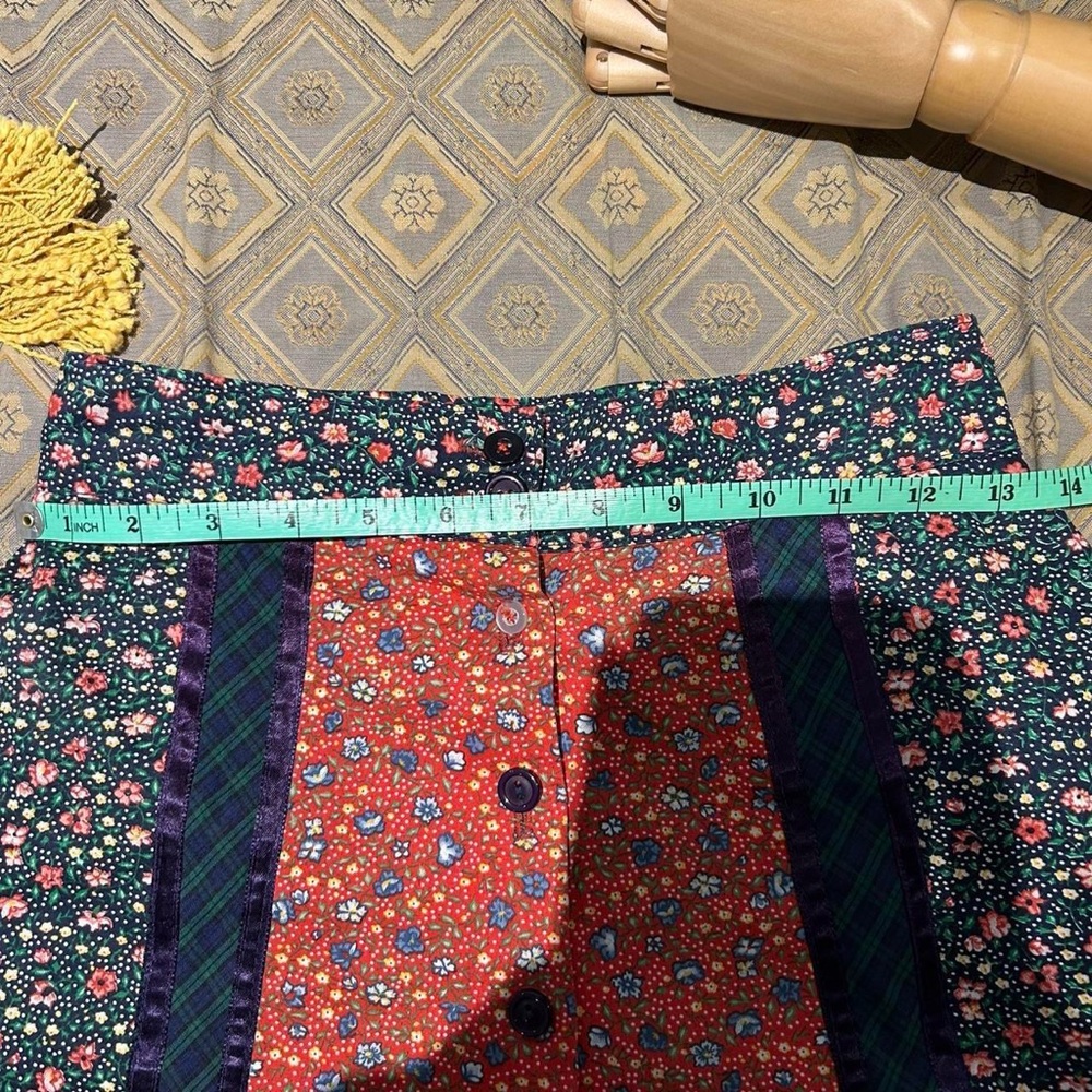 Vintage 1970s gunne sax calico prairie floral patchwork midi maxi skirt - Picture 4 of 5